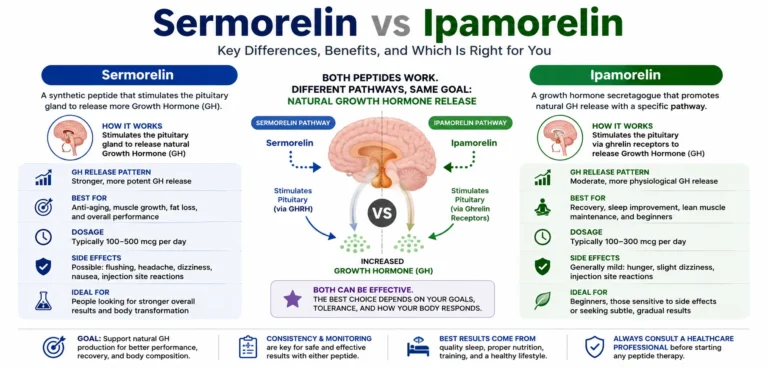 Sermorelin vs Ipamorelin: Which Peptide Should You Choose? Get Sermorelin Online? 13 Sermorelin vs Ipamorelin comparison chart