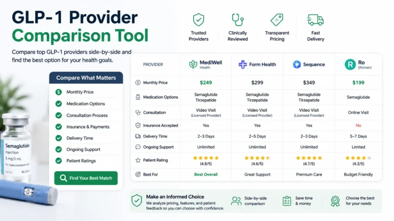 GLP‑1 Provider Comparison Tool 2026 – Compare Costs, Care & Reviews 1 glp1providercomaprisontool
