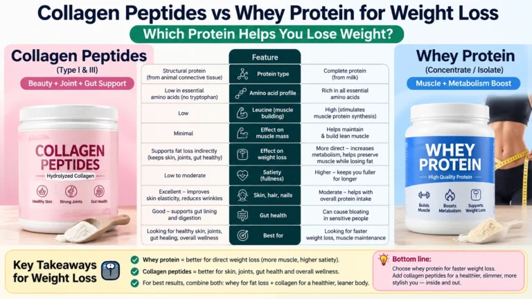 Collagen Peptides vs. Whey Protein for Weight Loss: Which One Works Best? 13 Whey vs Collagen WeightLoss Guide