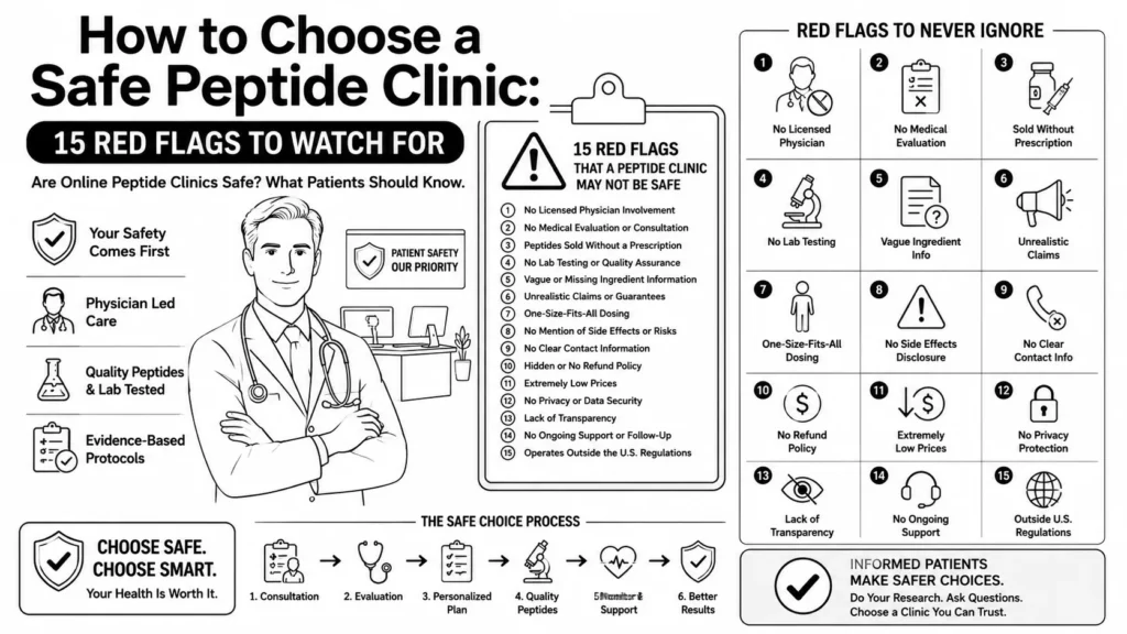 15 flags to choose a safe peptide clinic