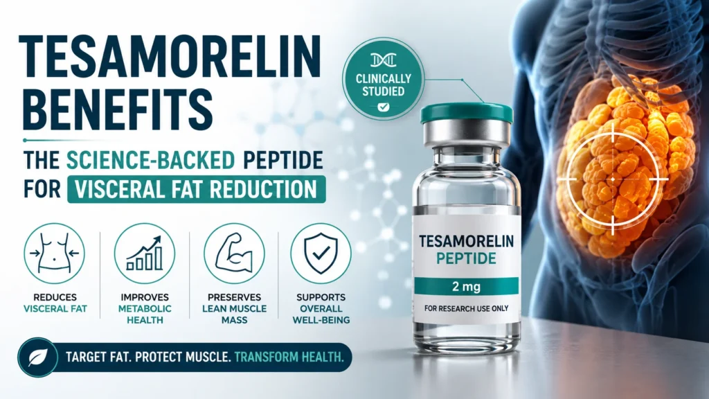Tesamorelin Benefits: The Science-Backed Peptide for Visceral Fat Reduction 4 Tesamorelin Benefits: The Science-Backed Peptide for Visceral Fat Reduction
