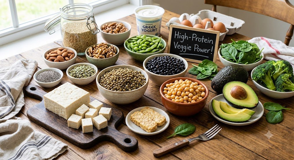20 Best High-Protein Vegetarian Foods for Fat Loss & Muscle Gain 1 vegan power for weightloss and muscle growth